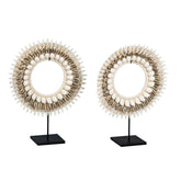 Nia Black Base and Natural Shells Decorative Necklace Set Of 2